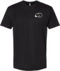 Front of black Joseph Hart Reptile Hunter T-shirt with small left-chest reptile logo